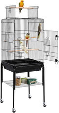 Open Top Rolling Parrot Bird Cage 47in - Interactive Play Top