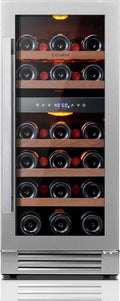 15 in Wine Fridge 28 Bottle Dual Zone Wine Cooler - Built-In