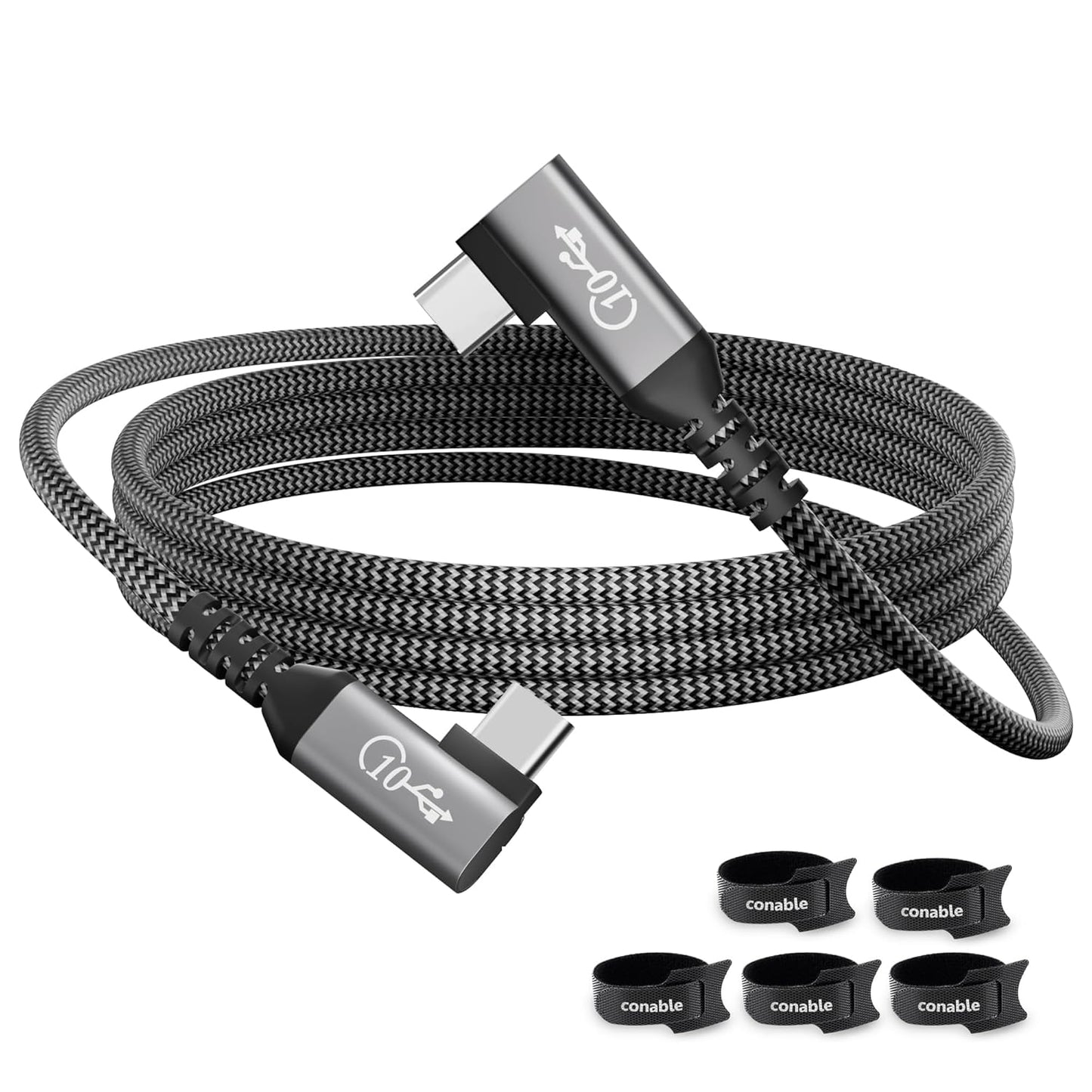 4FT USB-C Cable: 4K Video, 100W Fast Charge, 10Gbps, 90 Design