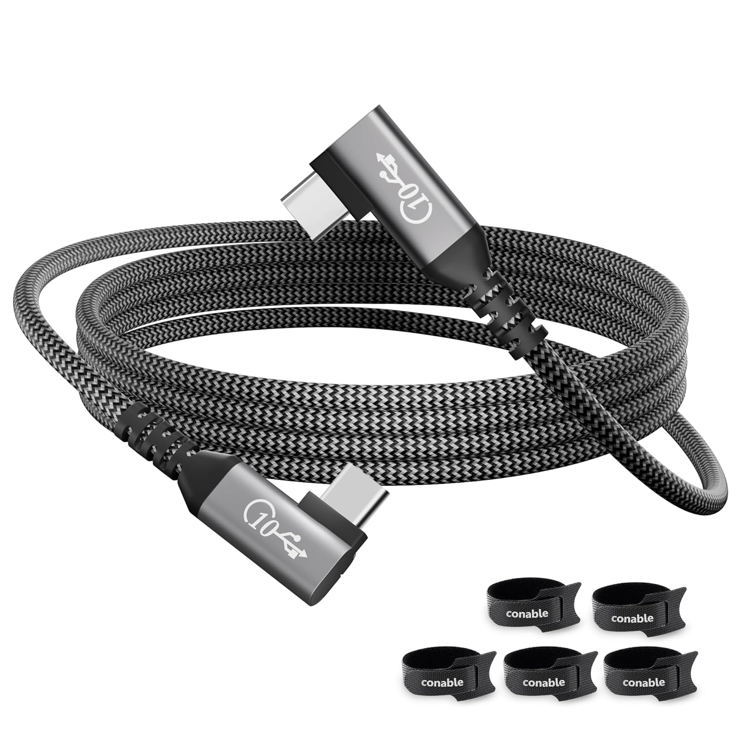 4FT USB-C Cable: 4K Video, 100W Fast Charge, 10Gbps, 90 Design