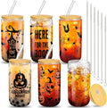 Meekoo Halloween Glass Cups Set for Spooky Parties and Drinks