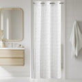 jinchan Hookless Shower Curtain Black and White Inky Herringbone - No
