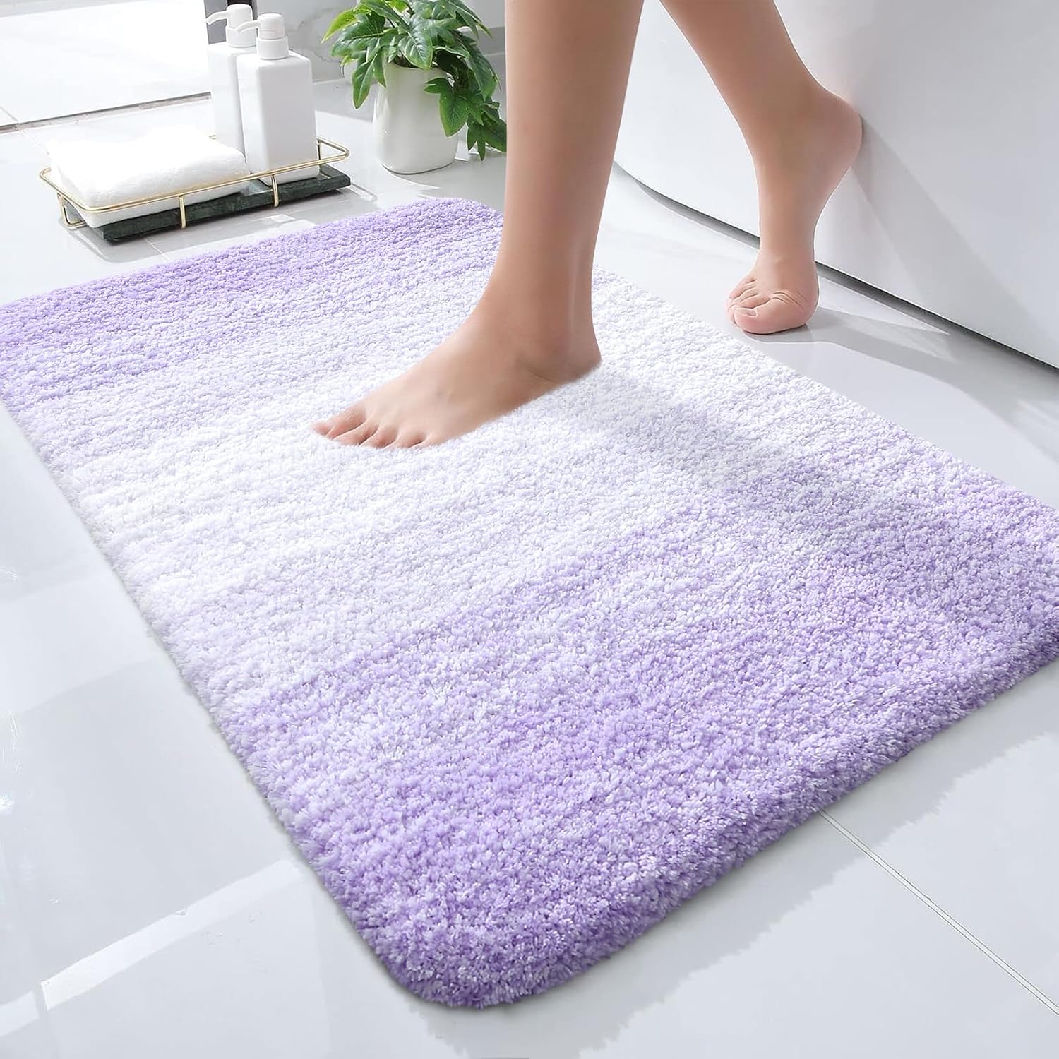 OLANLY Extra Soft Microfiber Bath Rugs Mat 24x16 for Comfort