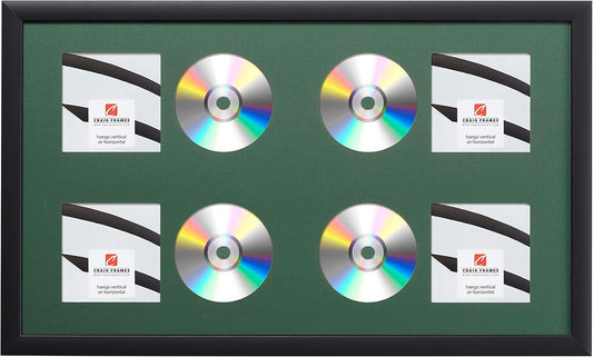 15x26 Hunter Green 4-CD Display Mat with Black Frame Complete