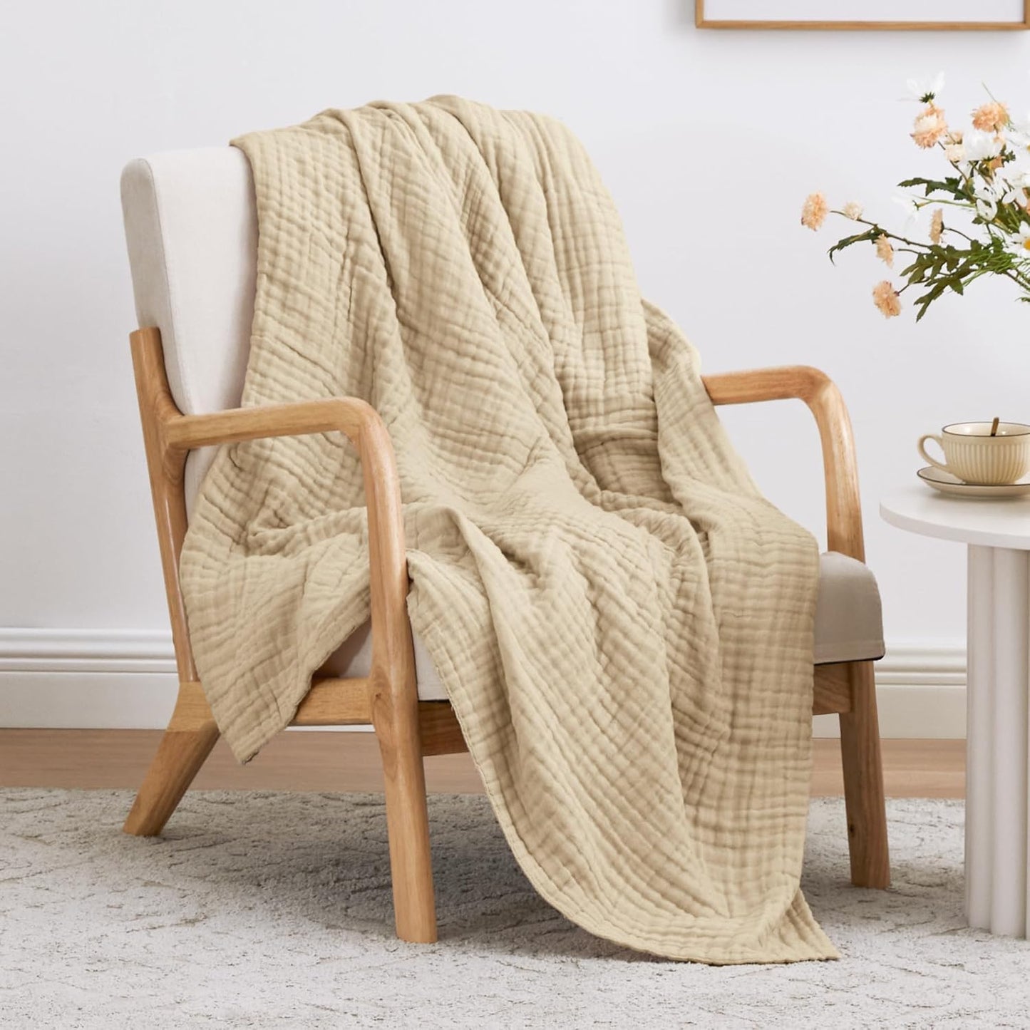 Luxurious 6 Layer Cotton Muslin Blanket for Cozy Comfort