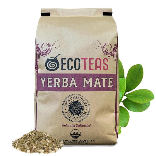 ECOTEAS Organic Yerba Mate Loose Leaf Tea for Natural Energy