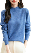 Women's 100% Merino Wool Seamless Mock Neck Sweater - Soft Luxury
