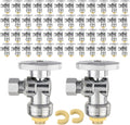 EFIELD Push Fit 1/4 Turn Angle Stop Valve 1/2 Push x 3/8 Comp - Pack