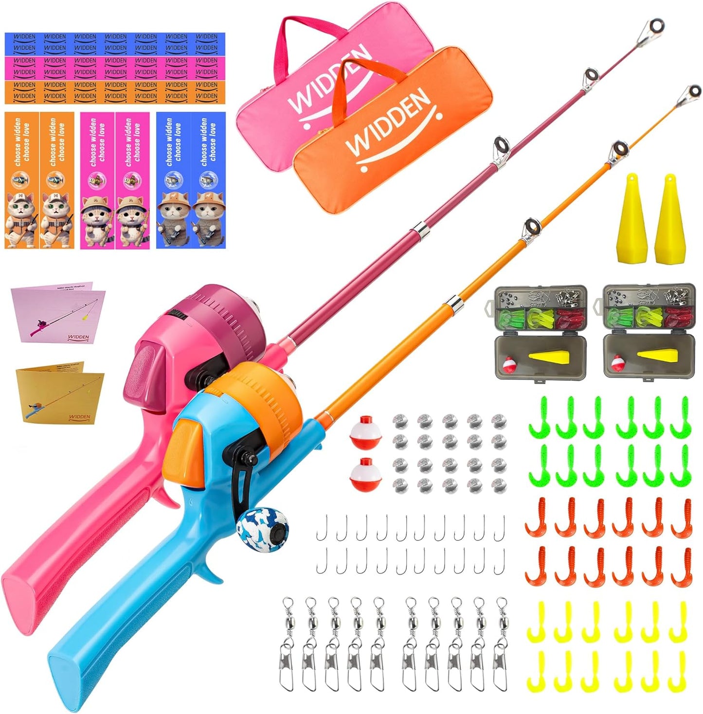 Kids Fishing Pole and Reel Combo for Beginners Over 4 Years Old