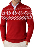 Men's Quarter Zip Mock Neck Sweater Slim Fit - Lightweight Layer