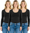 Emmalise Women's Athletic Fit Long Sleeve Crew Neck Tee - Size Up