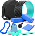 Yoga Wheel Set 500lbs Capacity with Foam Roller & Blocks - Back Pain