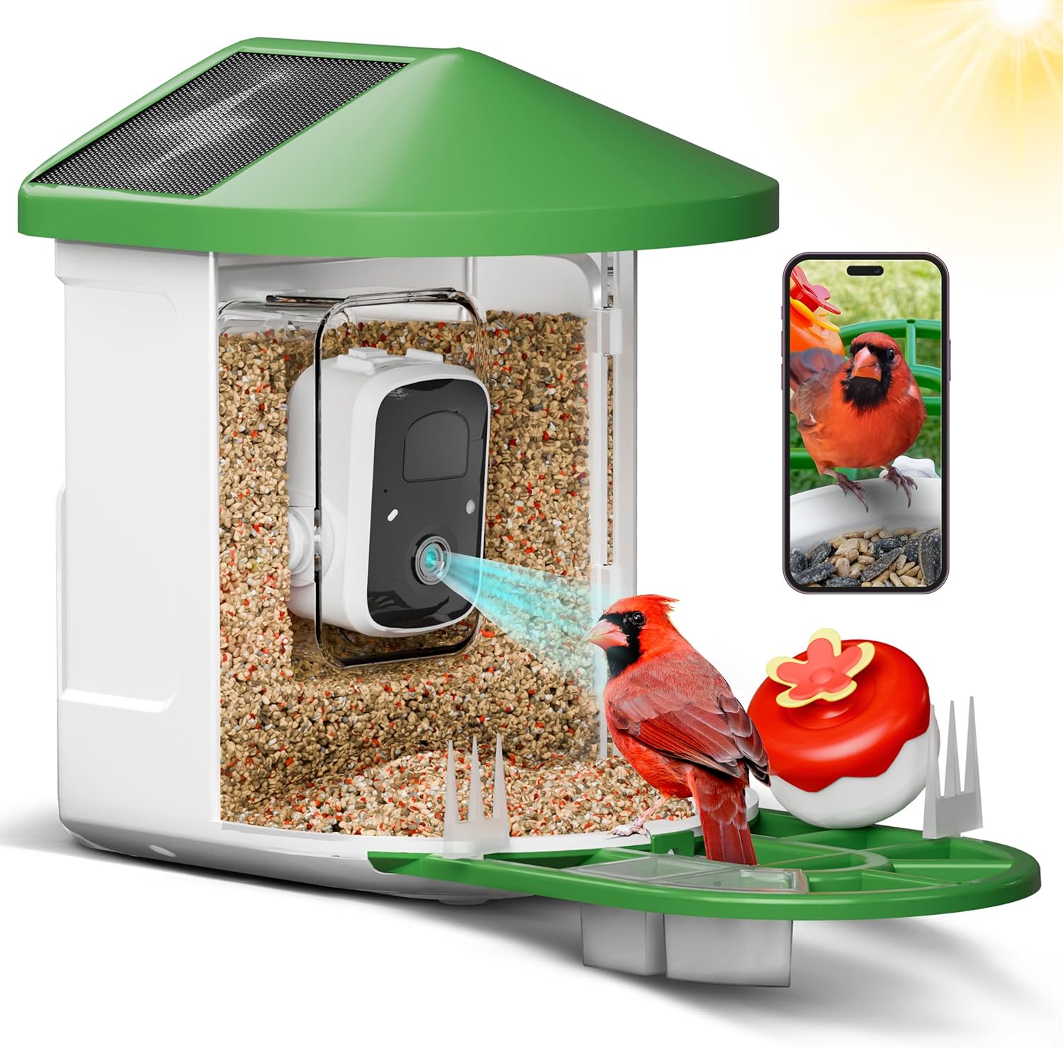 Smart Bird Feeder HD Camera - Solar Powered AI Recognition