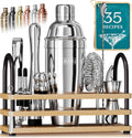 Bare Barrel 14-Piece Bartender Kit | 35 Cocktail Recipes | Home Bartending Tools