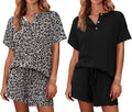 Ekouaer 2 Pack Womens Pajama Sets Short Sleeve - Soft Summer Shoes