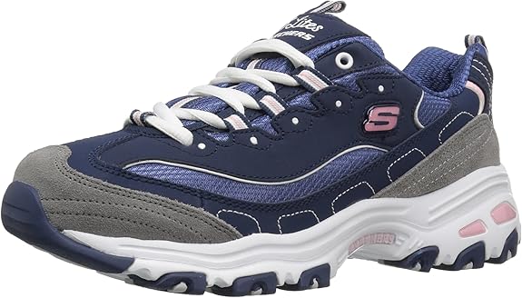 Skechers Women's D'Lites Memory Foam Lace-up Sneakers for Comfort