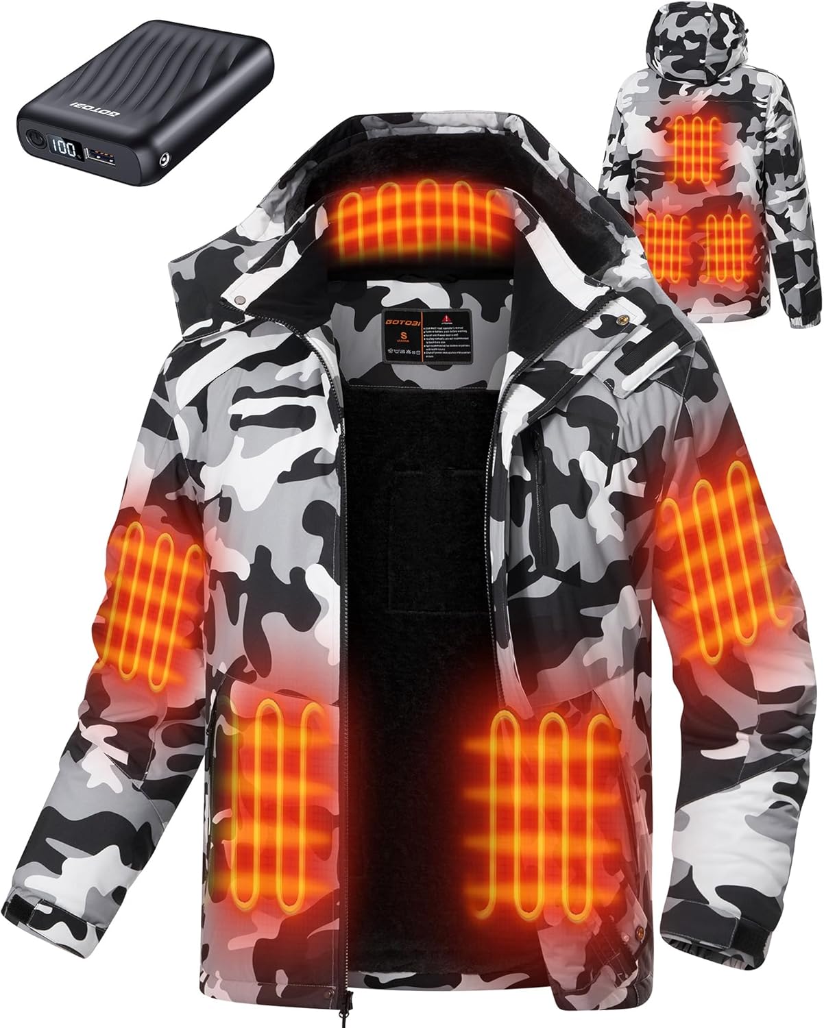 Heated Jackets for Men with 12V Battery Pack and 8 Zones