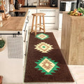 Boho Bathroom Rug Runner 24x60 - Soft Plush Non-Slip Hallway Mat