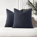HAUSSY Set of 2 26x26 Boucle Throw Pillow Covers - Cozy Textured Shams
