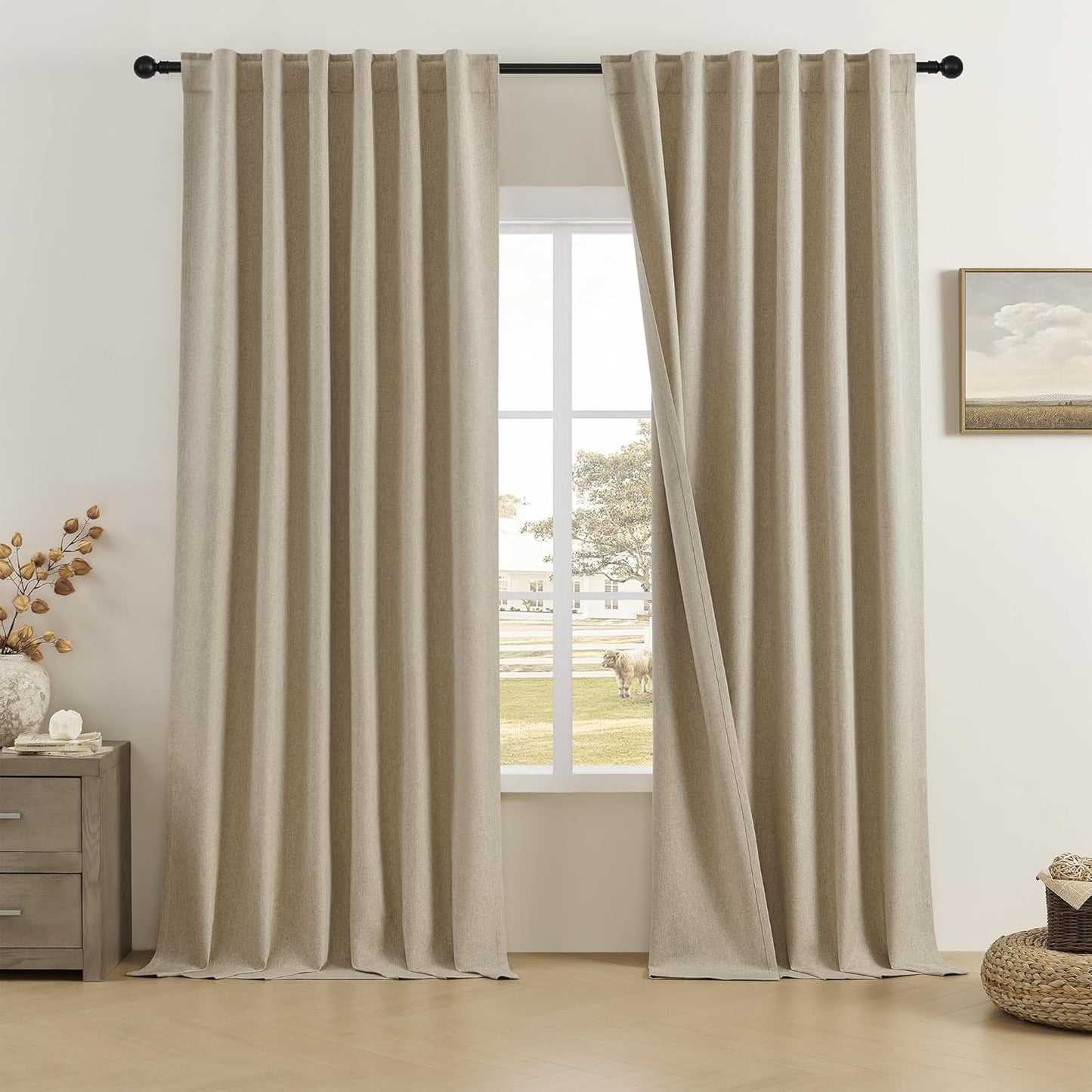 DUALIFE Extra Long Blackout Curtains 108 Inch for Bedroom