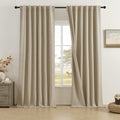 DUALIFE 100% Blackout Curtains 120 in Long Taupe - Thermal Privacy