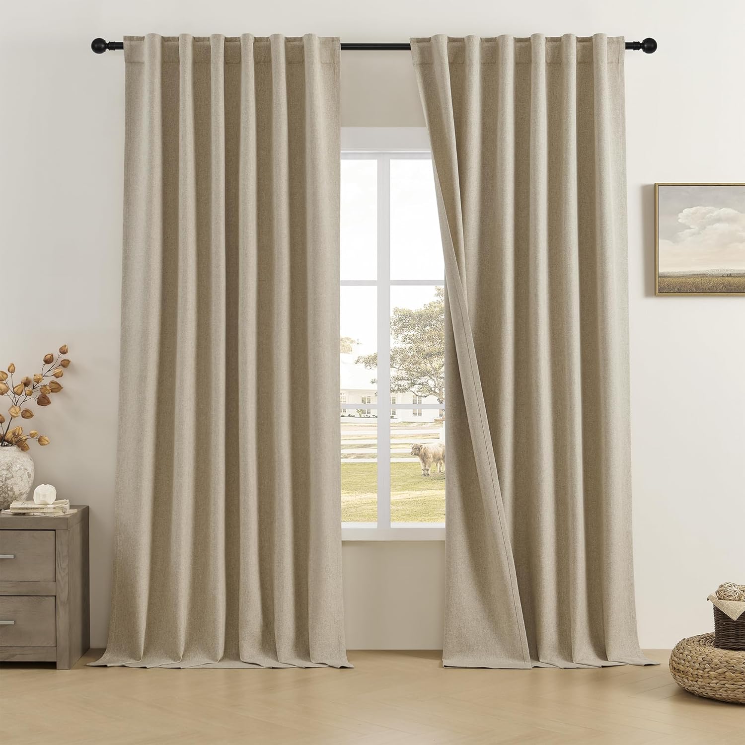 DUALIFE 100% Blackout Curtains 120 Inches Long for Any Room