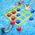 Inflatable Tic-Tac-Toe Pool Game Set for Families - 10 Balls