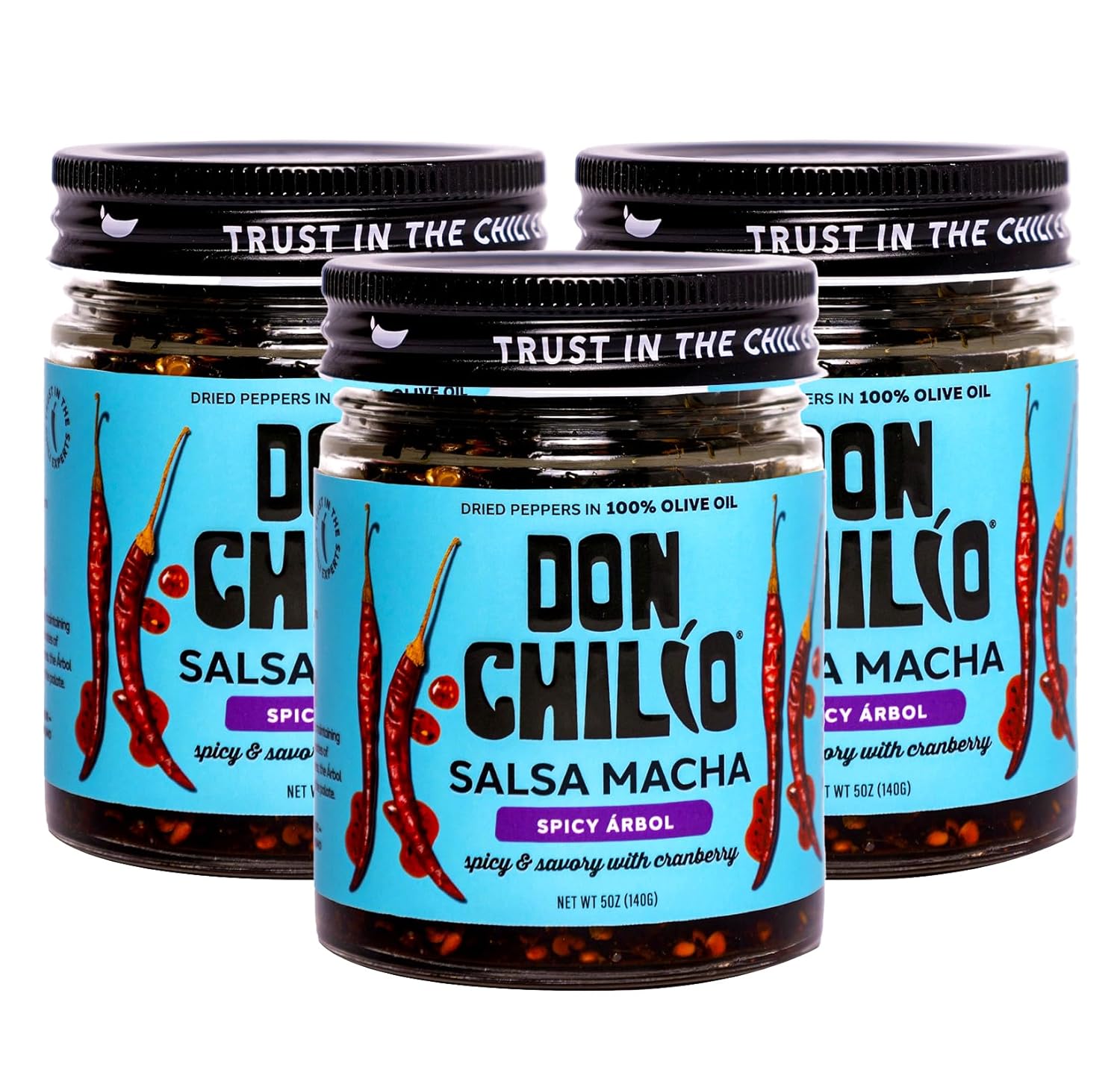 Don Chilio Spicy Cranberry Salsa Macha Chili Oil, 5 oz, 3 Pack