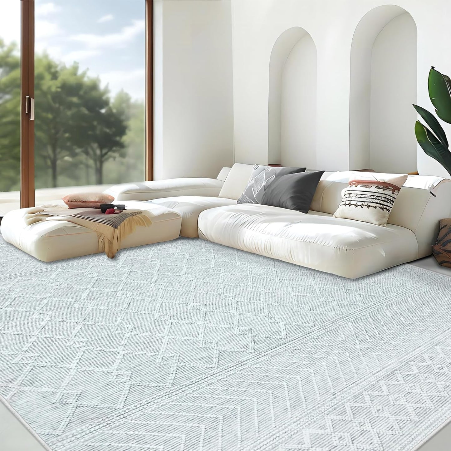 Large Washable Boho Moroccan Area Rug for Living Room 9x12