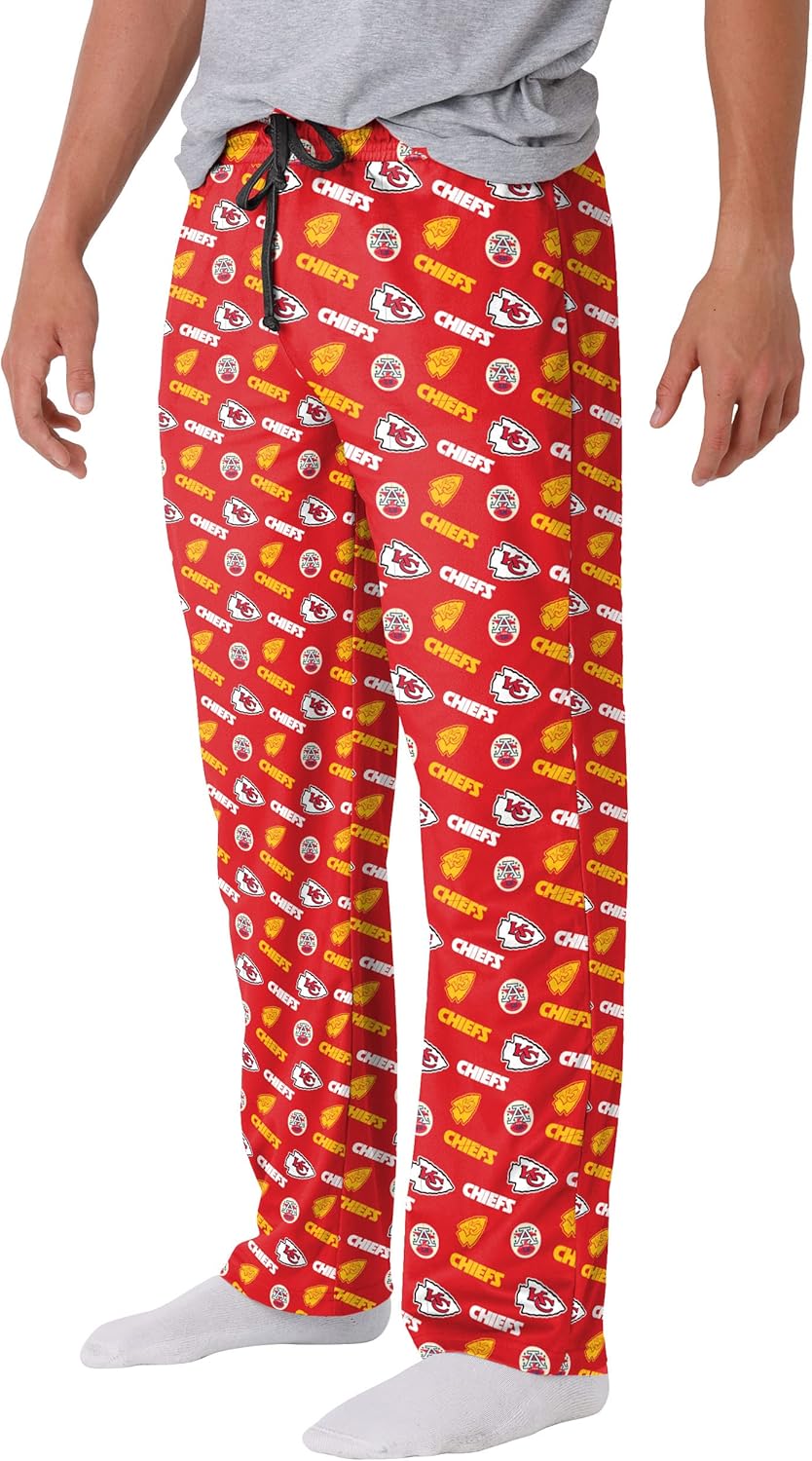 FOCO Men's NFL Team Logo Repeat Print Lounge Pants for Comfort