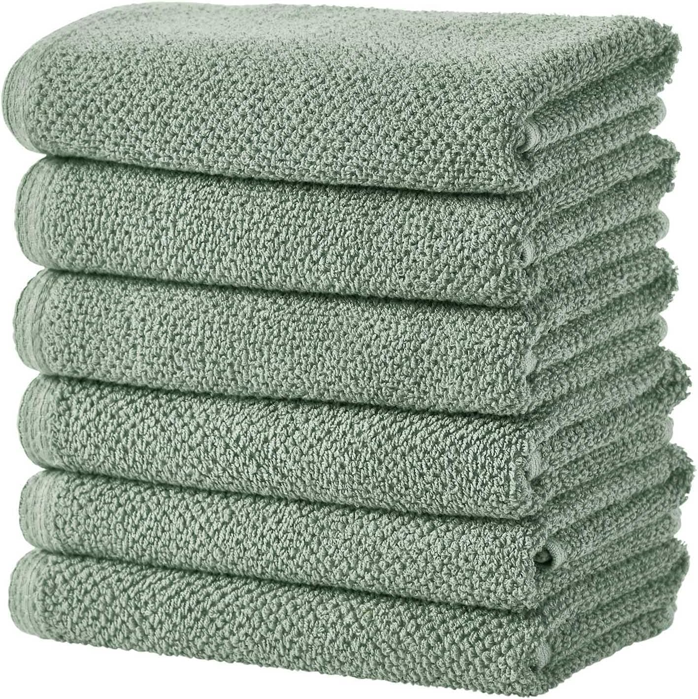 Great Bay Home Green Hand Towel Set - Soft, Absorbent, Durable
