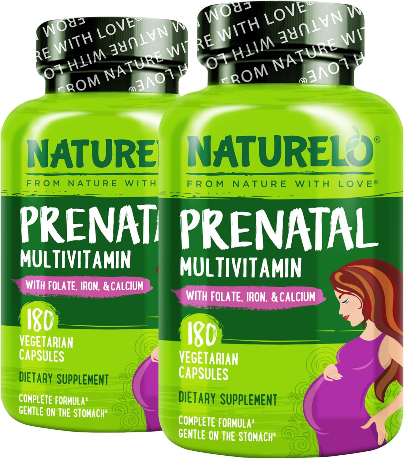 NATURELO Prenatal Multivitamin with Gentle Chelated Iron & More