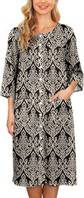 Bloggerlove House Dress Women Cotton Snap Front Nightgown