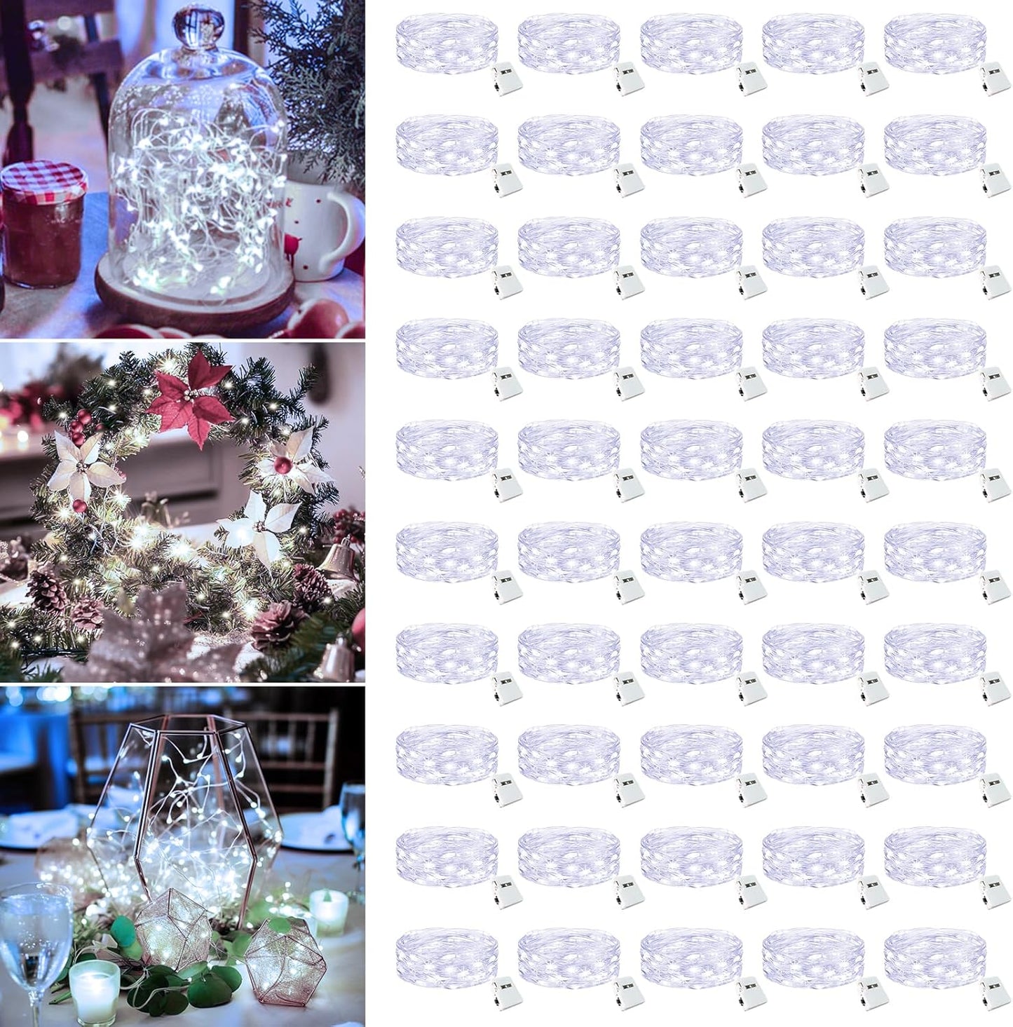 50 Pack Fairy Lights Battery Operated for Magical Decor