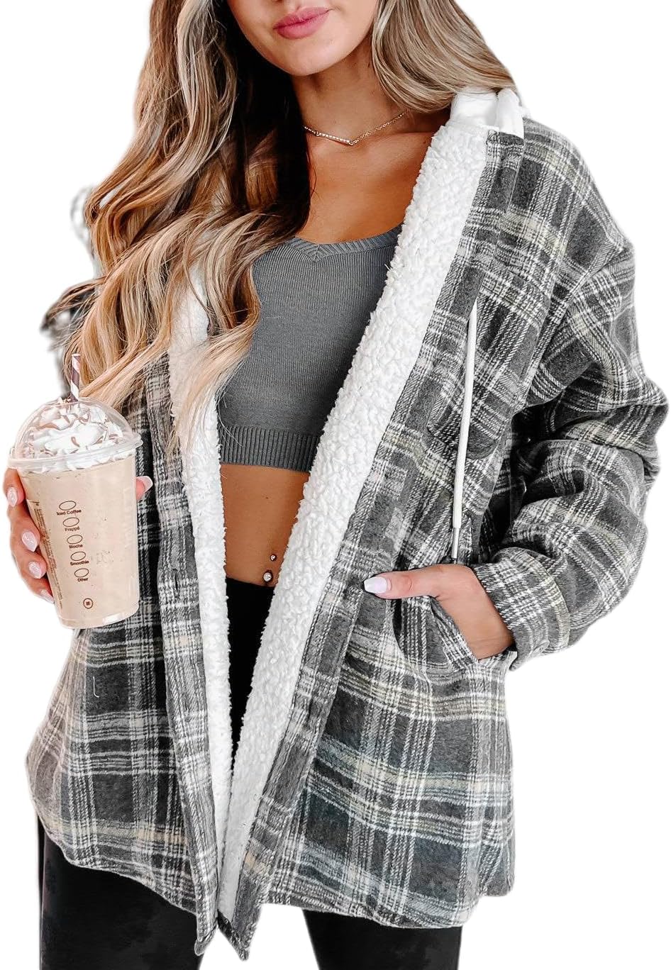 Merryfun Womens Plaid Shacket Jacket for Cozy Fall Fashion