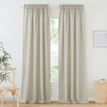 Flax Linen Blend Curtains Semi Sheer - Light Filtering Privacy Drapes