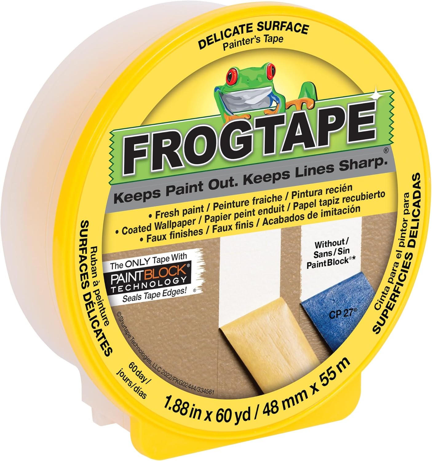 FrogTape Delicate Surface Painters Tape for Sharp Paint Lines