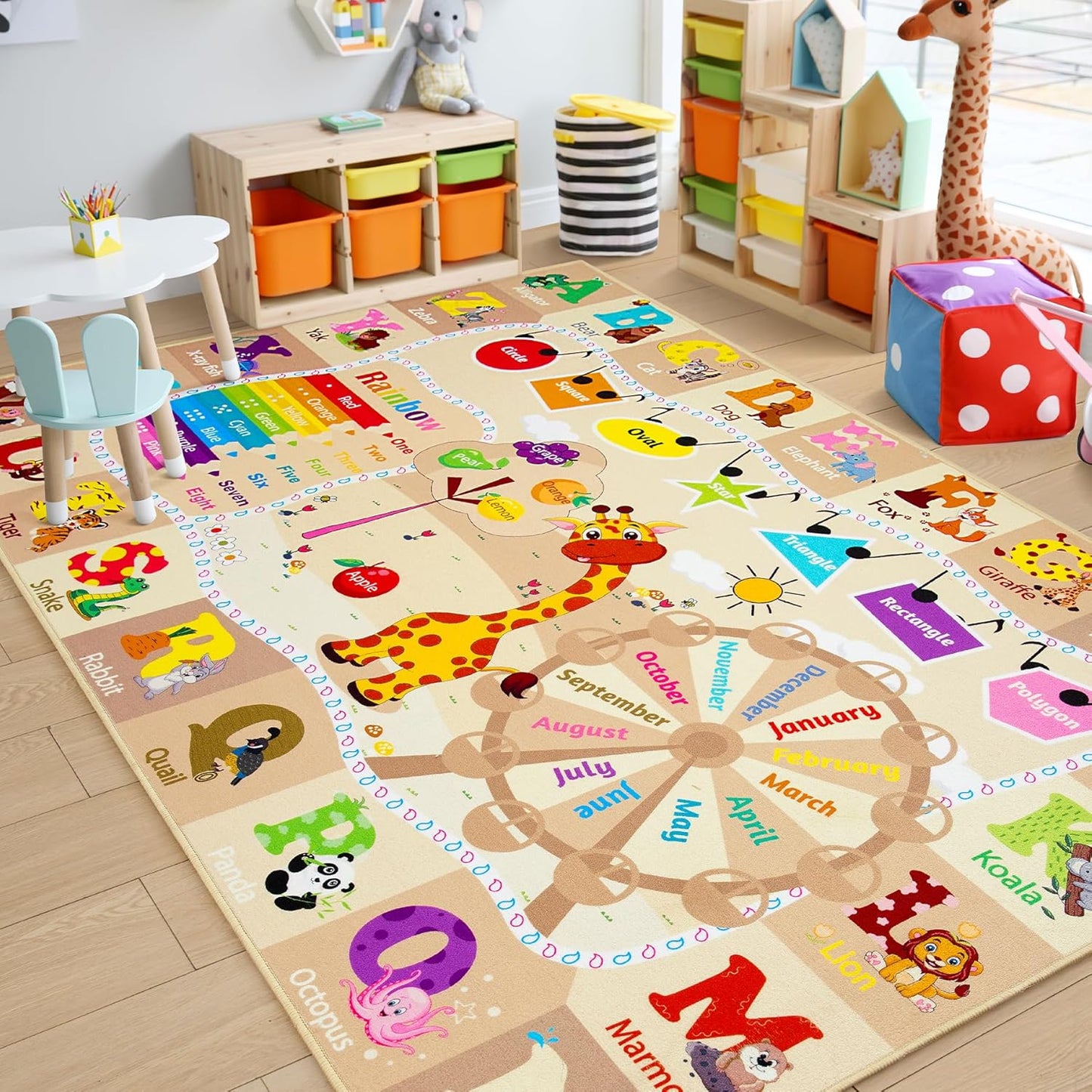Chicrug Educational Kid Area Rug for Playroom and Learning