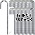 Rebar Stakes 12 in 55 Pack - Heavy Duty Galvanized J Hook Stakes