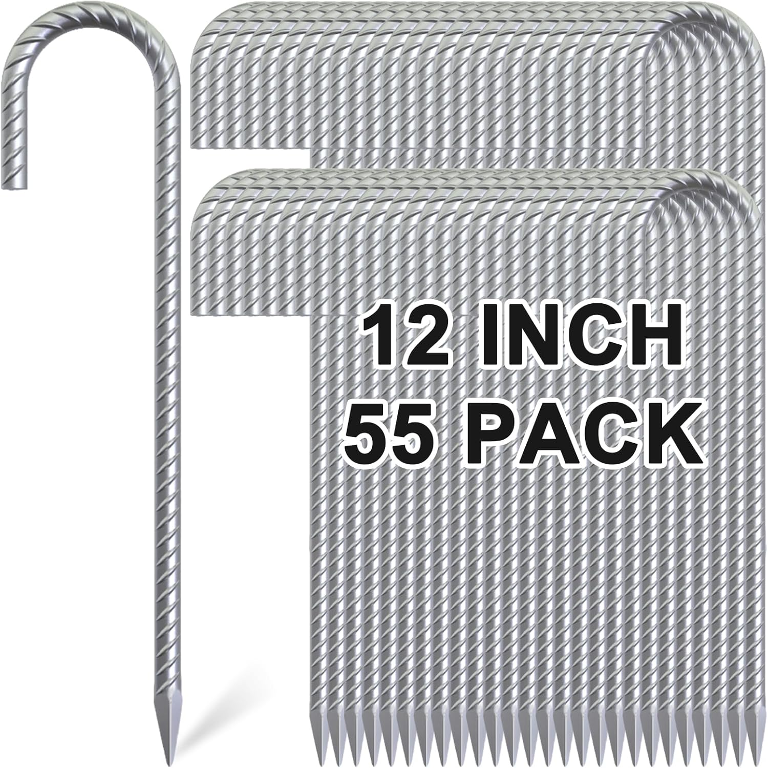 Heavy Duty 12 Inch Rebar Stakes for Tents and Outdoor Use