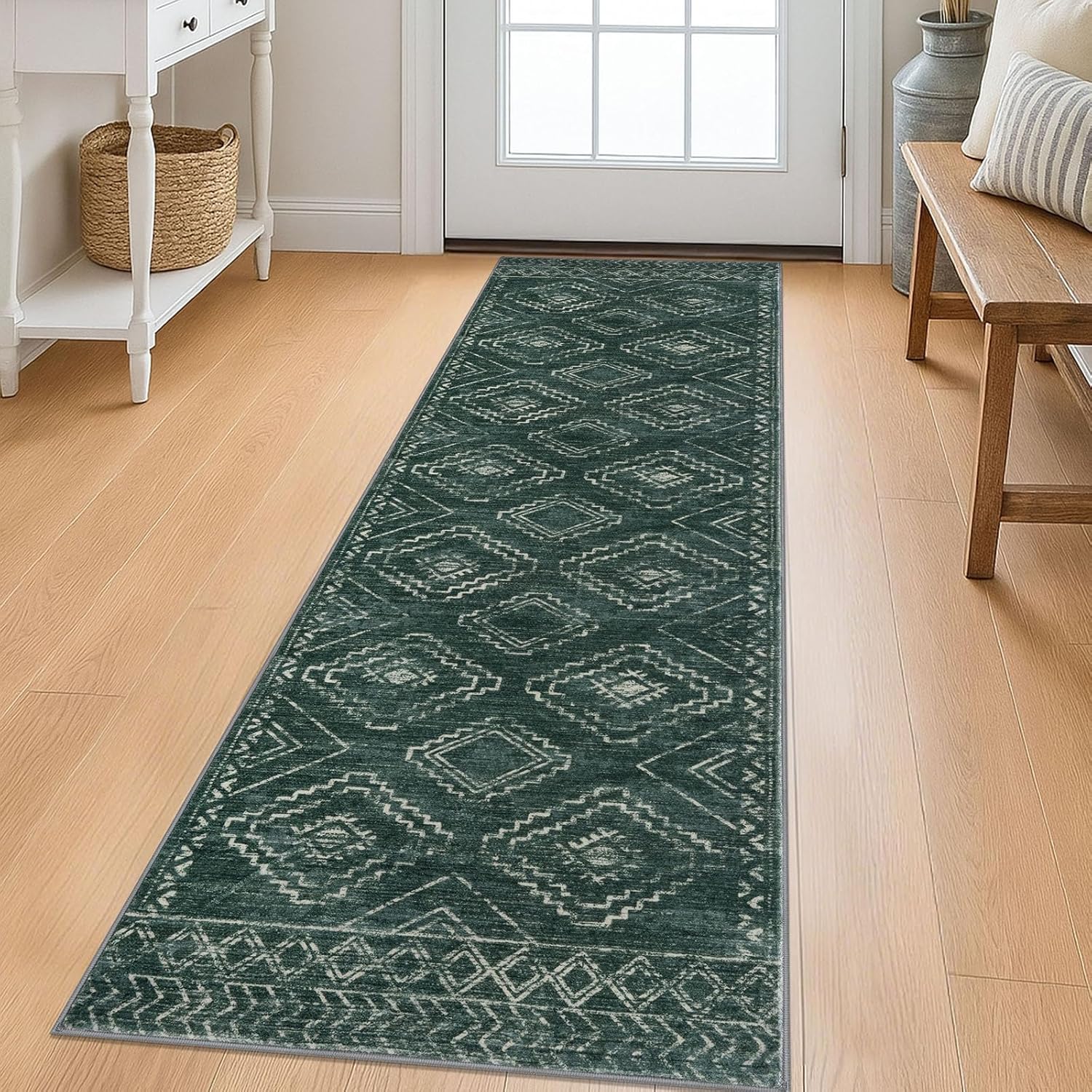 KILOCOCO Boho Kitchen Runner Rug 2x6 Soft Non Slip Design