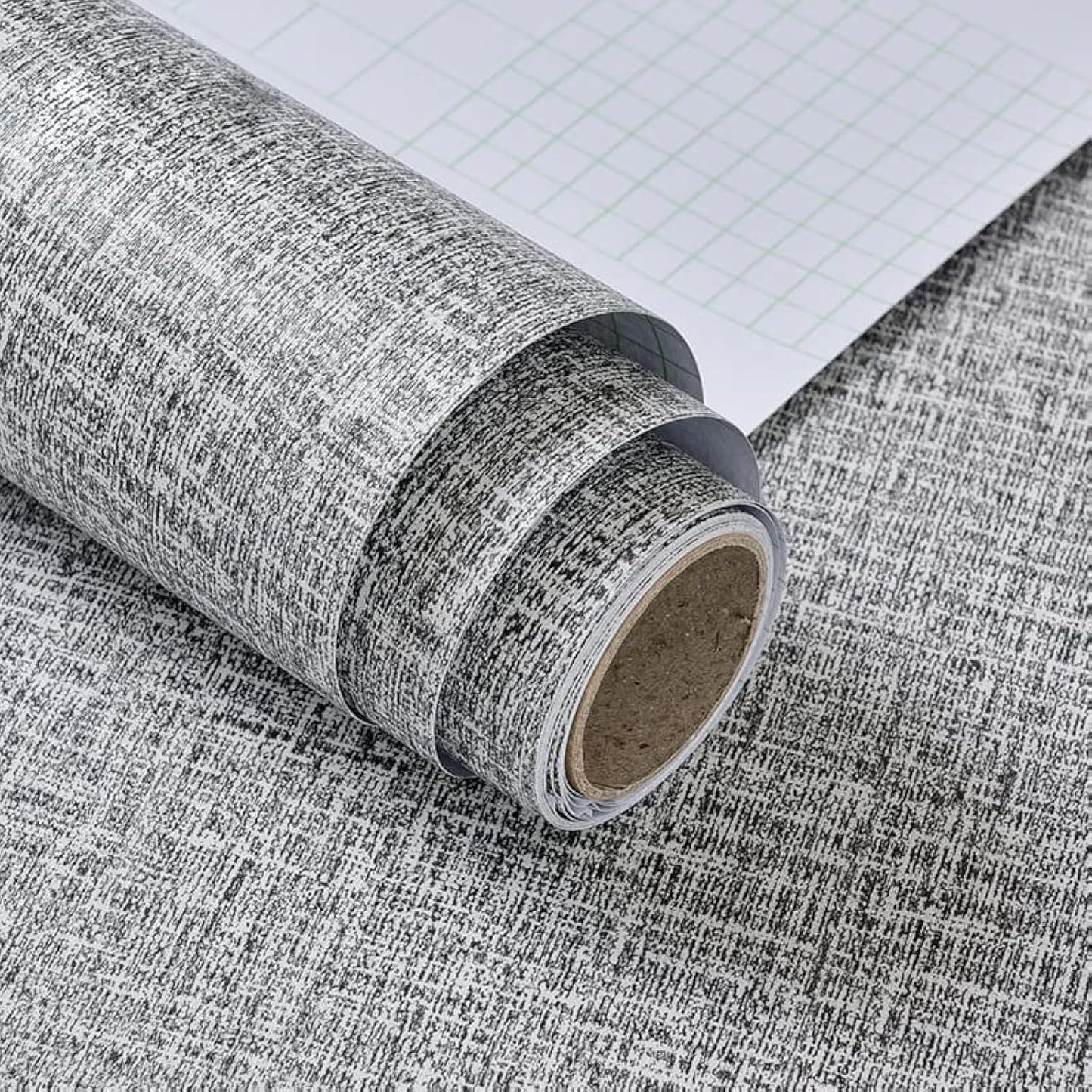 Yancorp Textured Fabric Wallpaper - Faux Grasscloth Peel & Stick