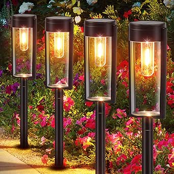 LETMY Solar Pathway Lights Outdoor - Bright & Durable Garden Lights