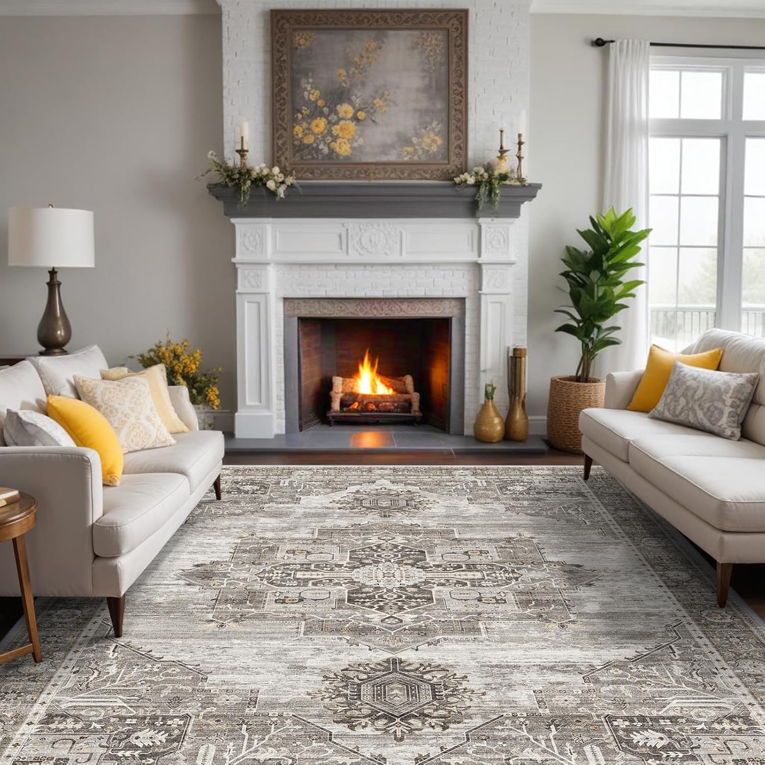 RUUGME Living Room Rugs 10x12 - Soft Stain Resistant Carpet