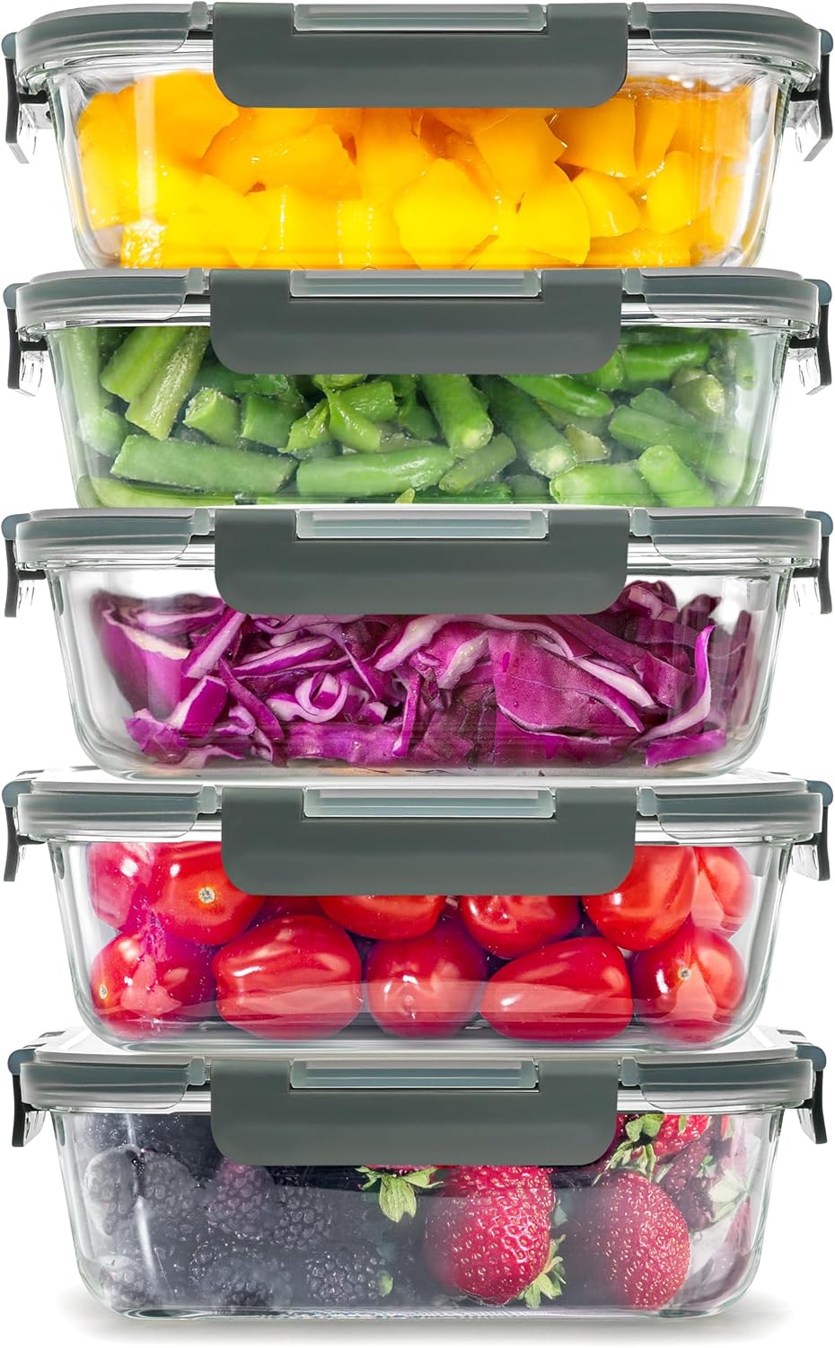 Zulay Kitchen Glass Meal Prep Containers - Airtight & Durable