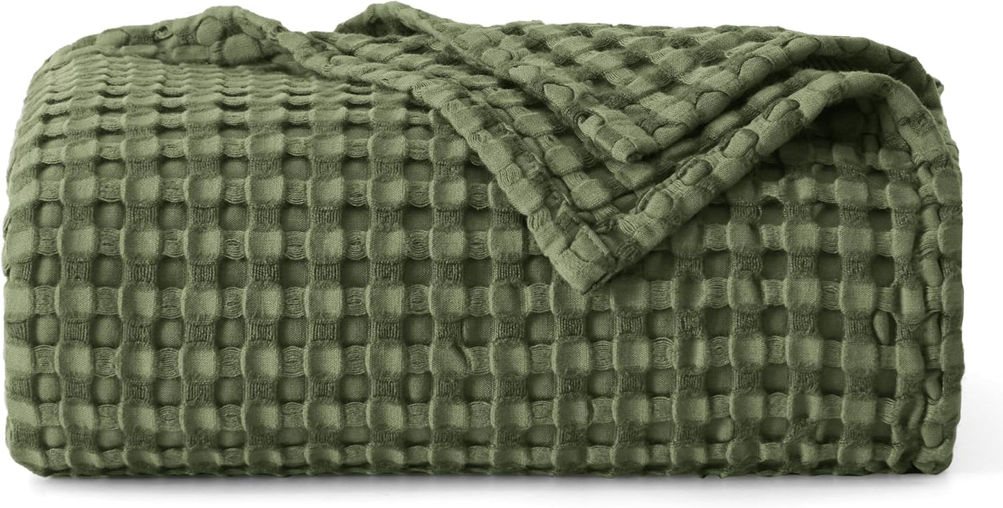Bedsure Cooling Cotton Waffle Twin XL Blanket for Hot Sleepers