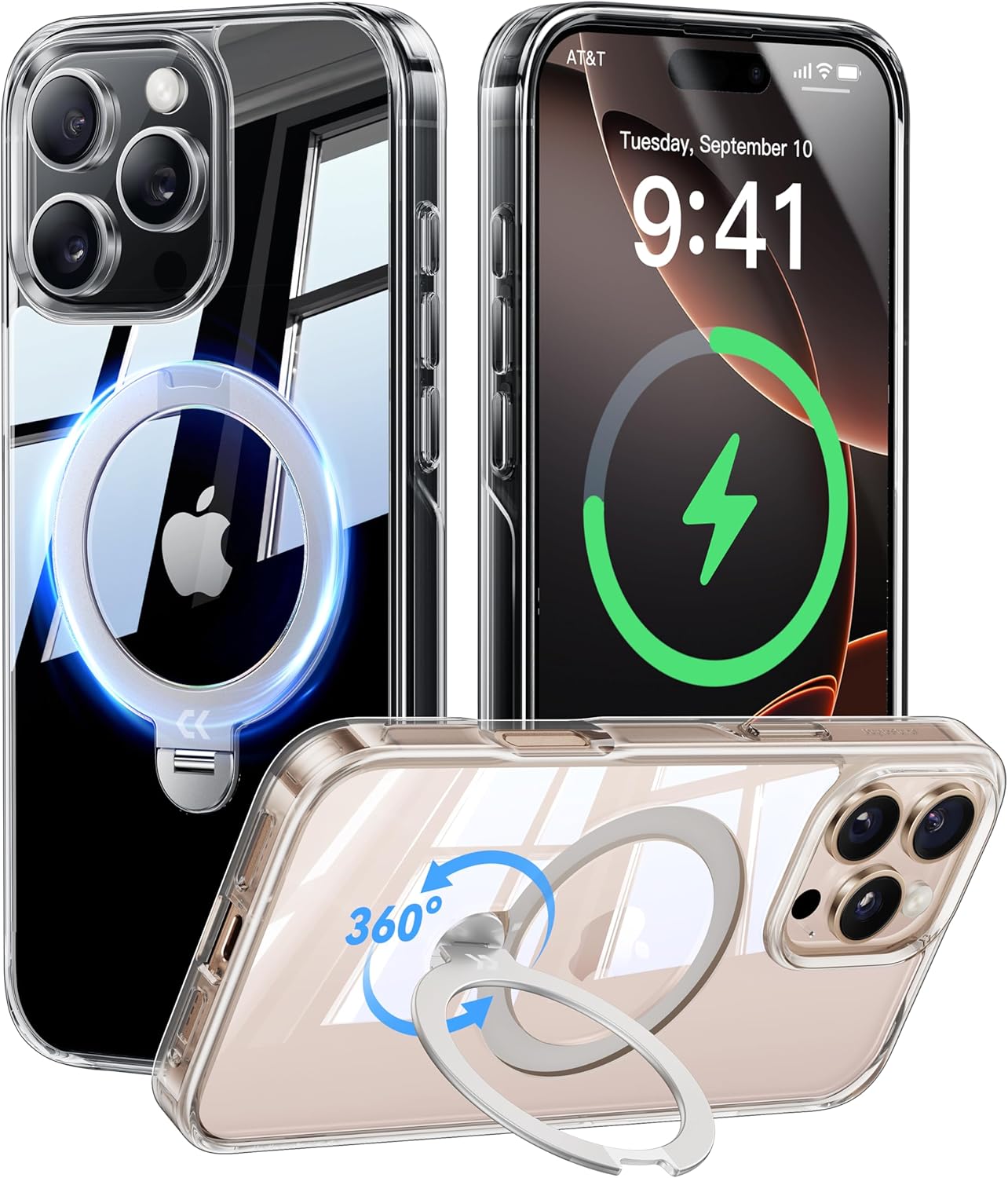 CASEKOO 360 Spin Max Magnetic Titanium Stand for iPhone 16 Pro