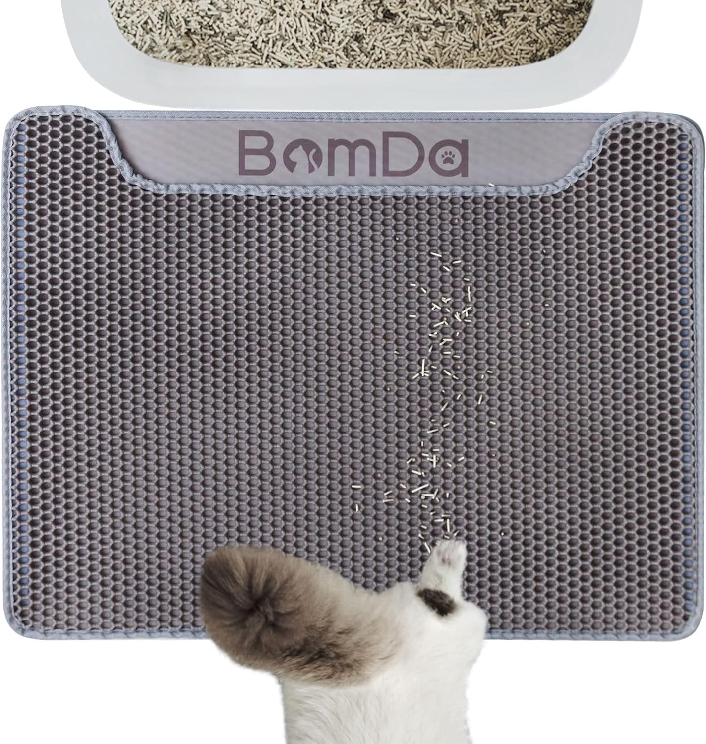 Large Anti-Slip Cat Litter Mat, Easy Clean, Waterproof - BomDa