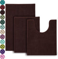 Urvoix Bathroom Rugs Set 3 Pieces - Ultra Soft Non-Slip Chenille Mats