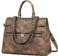 Stylish PU Leather Tote Backpack Laptop Bag for Women by FADEON